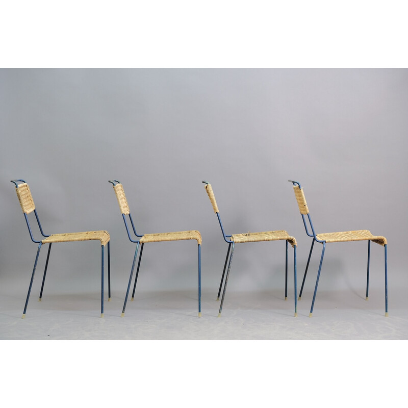 Set of 4 vintage stackable chairs by Paul Schneider Esleben for Wilde and Spieth, Germany 1950