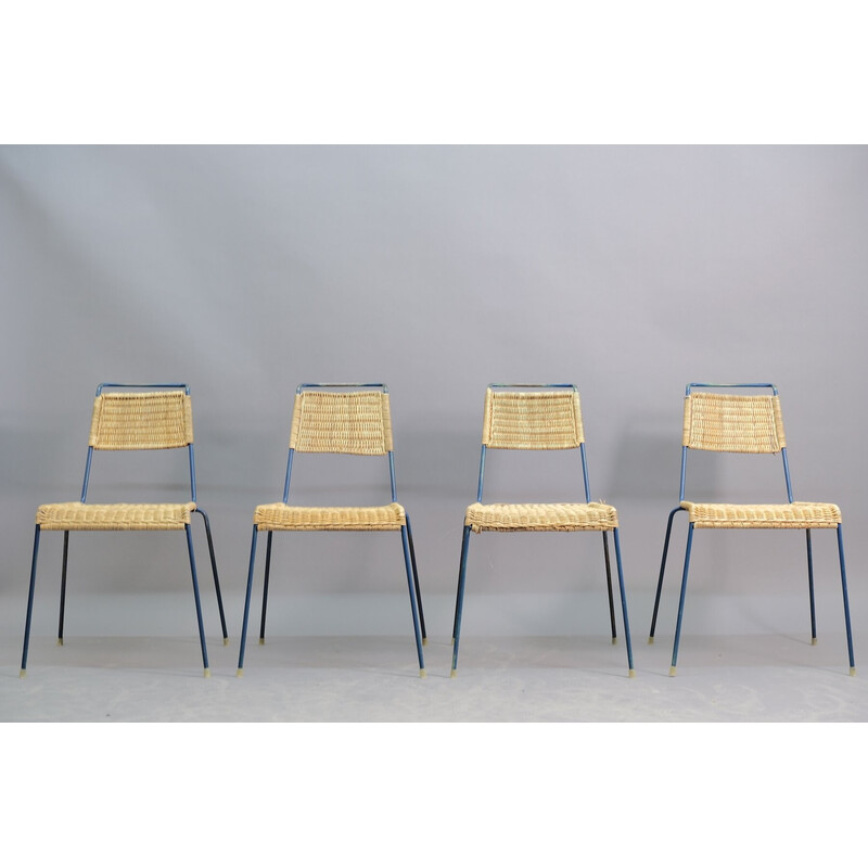 Set van 4 vintage stapelbare stoelen van Paul Schneider Esleben voor Wilde en Spieth, Duitsland 1950