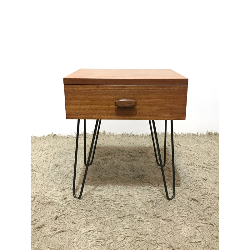 G-plan mid-century vintage industrial Quadrille side table - 1960s