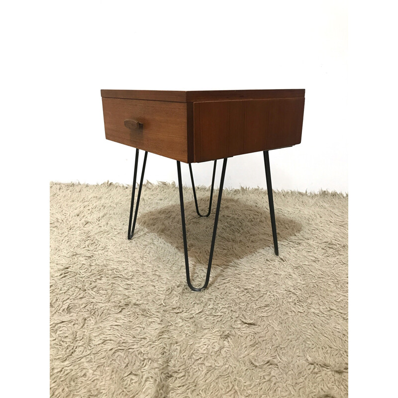 G-plan mid-century vintage industrial Quadrille side table - 1960s