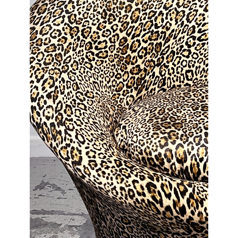 Vintage Mushroom armchair in leopard print fabric by Pierre Paulin for Artifort, Netherlands 1960