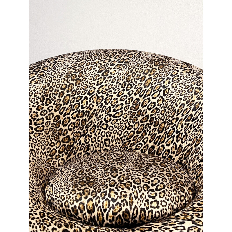 Vintage Mushroom armchair in leopard print fabric by Pierre Paulin for Artifort, Netherlands 1960