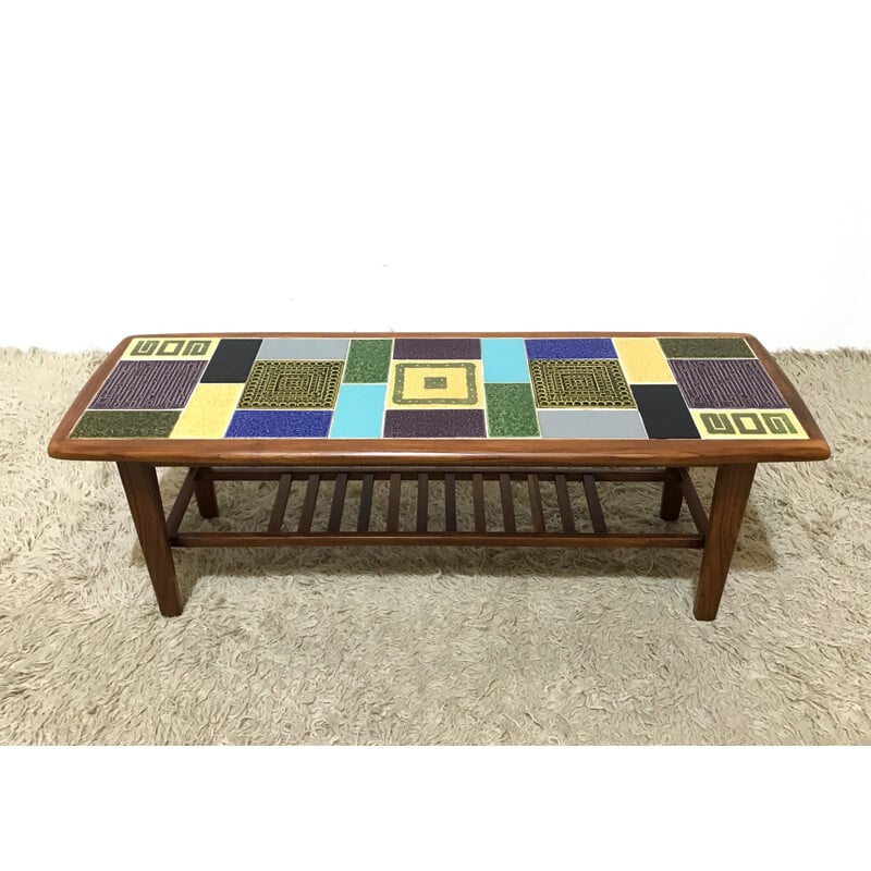 Mid century ceramic tiles coffee table by Malkin Johnson - 1960s