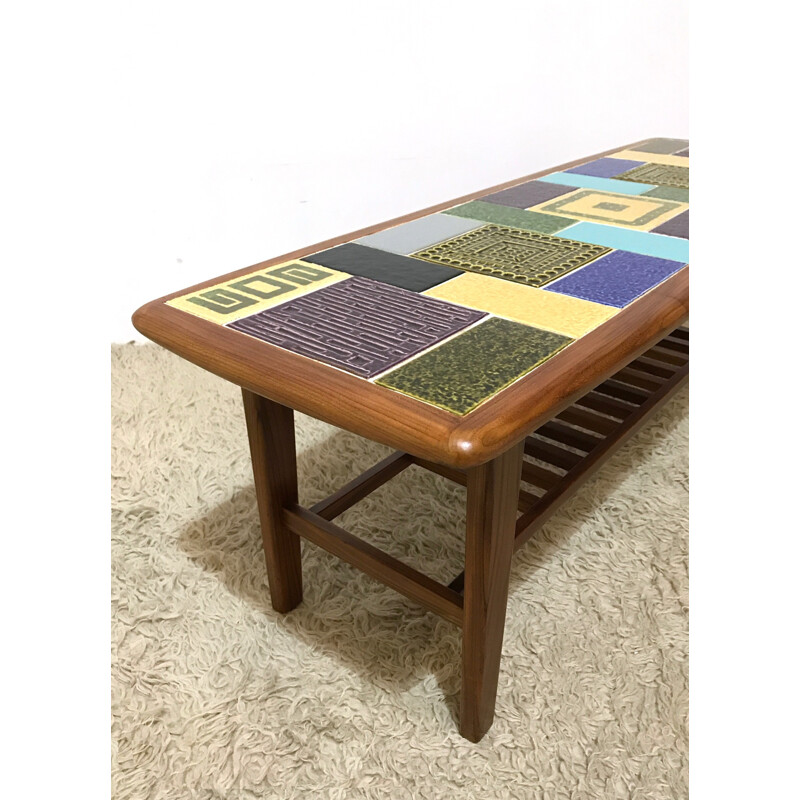 Table basse en céramique multicolore de Malkin Johnson - 1960