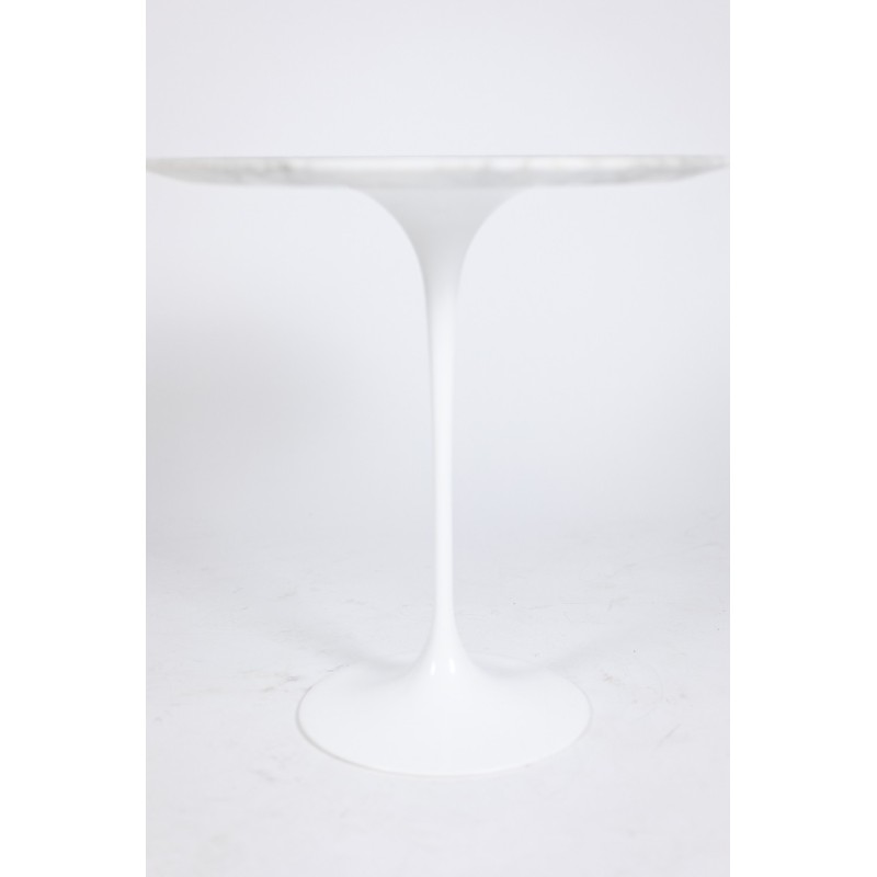 Mesa de pedestal "Tulip" vintage em mármore e alumínio fundido para Florence Knoll