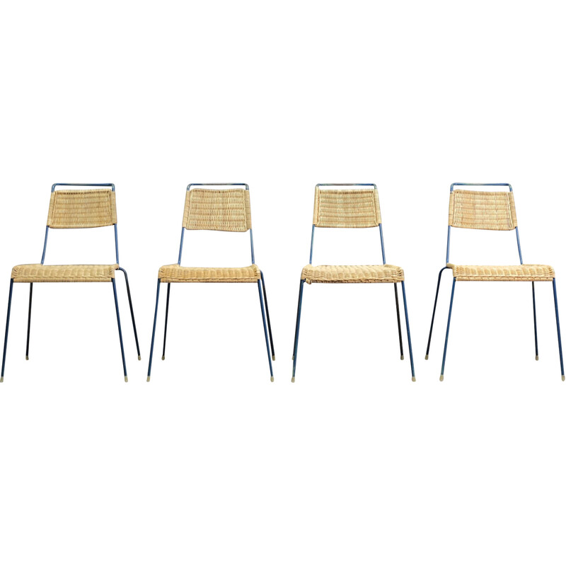 Set of 4 vintage stackable chairs by Paul Schneider Esleben for Wilde and Spieth, Germany 1950