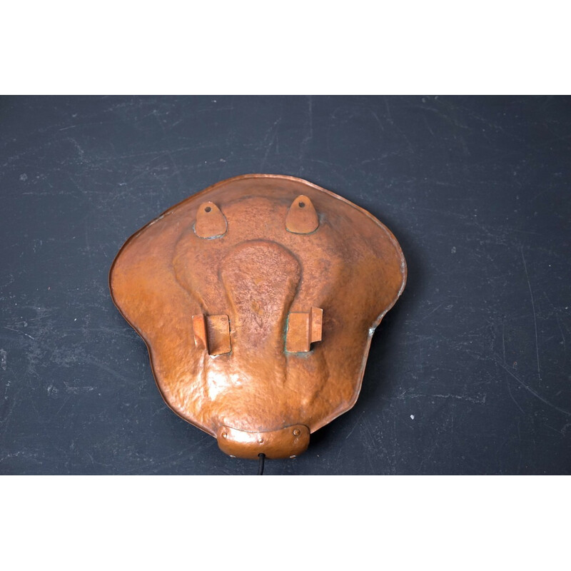 Vintage anthroposophic copper wall lamp, Germany 1969