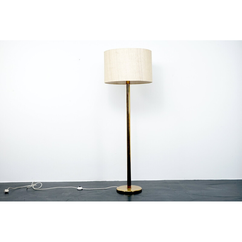 Vintage floor lamp in gold metal and  fabric, Germany 1970