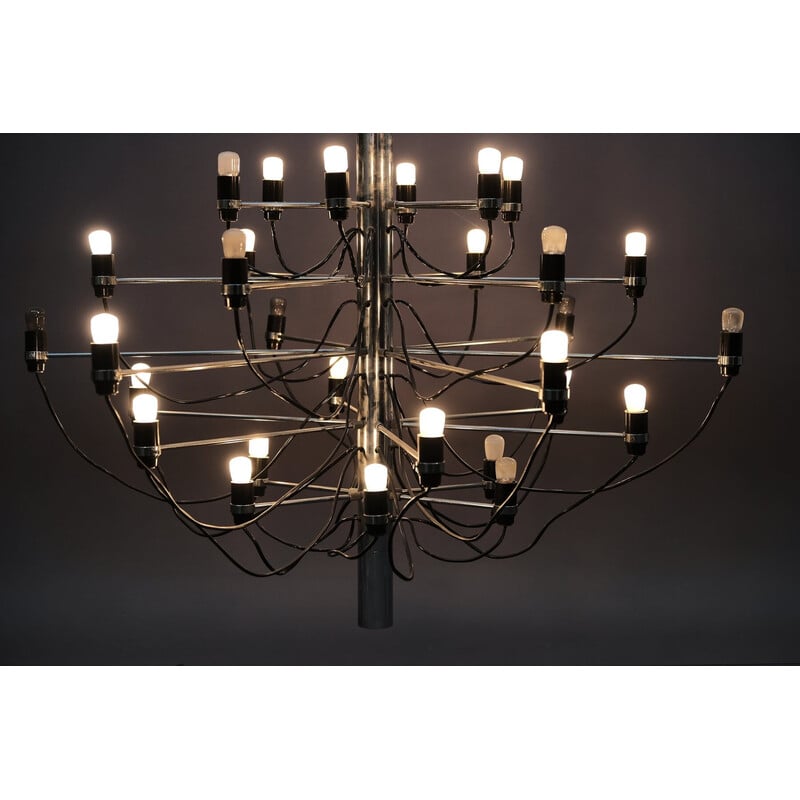 Vintage chandelier No. 2097/30 in iron by Gino Sarfatti for Arteluce, Italy 1960