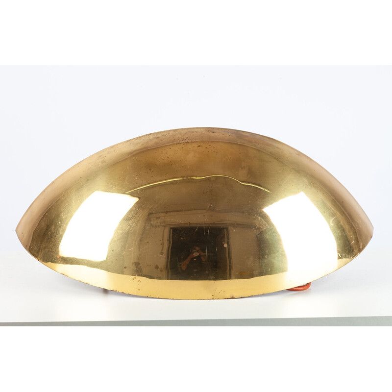 Vintage wall lamp in gold and white metal, Italy 1960