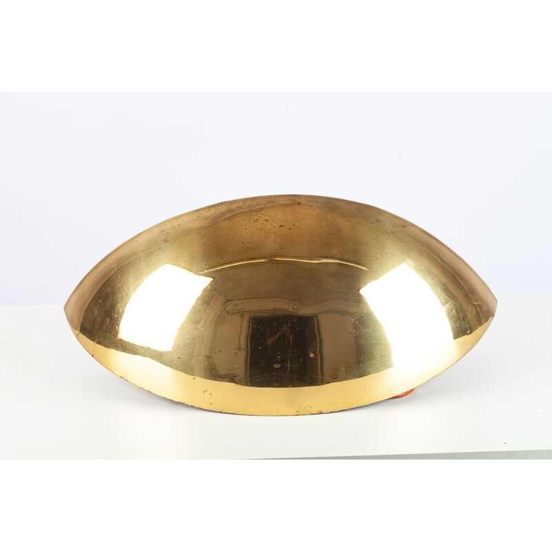 Vintage wall lamp in gold and white metal, Italy 1960