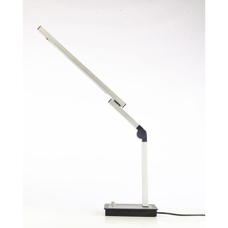 Vintage aluminum and plastic table lamp, Germany 1980