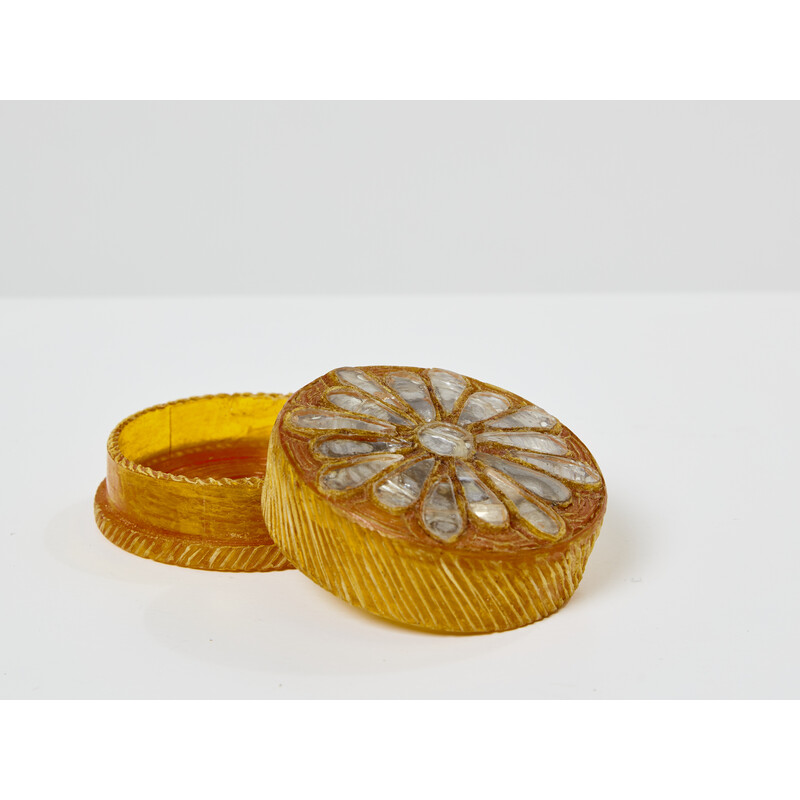 Vintage talosel and mirror pill box by Line Vautrin, 1960
