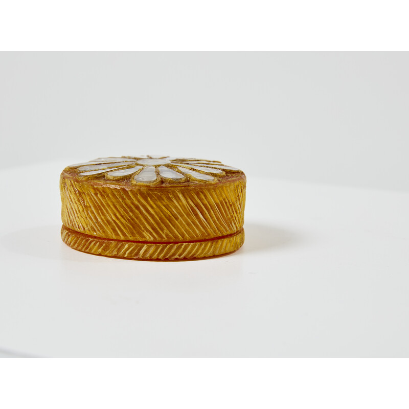 Vintage talosel and mirror pill box by Line Vautrin, 1960