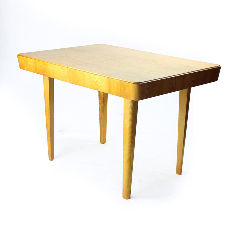 Vintage extendable dining table in ash wood for Mier, Czechoslovakia 1960