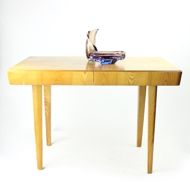 Table à repas vintage extensible en bois de frêne pour Mier, Tchécoslovaquie 1960