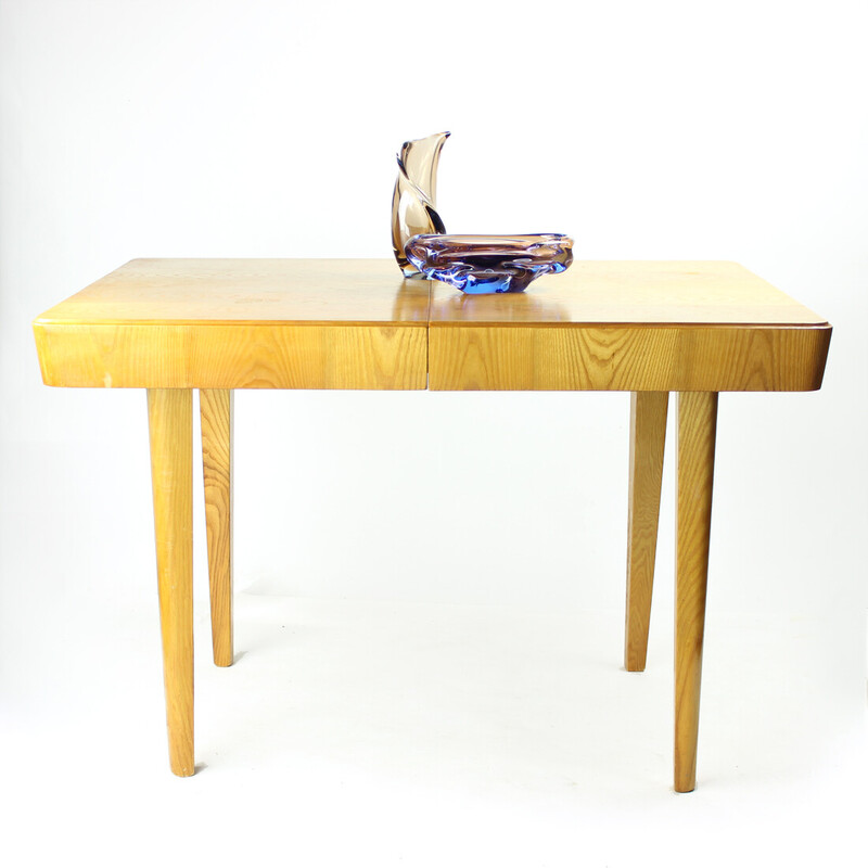 Vintage extendable dining table in ash wood for Mier, Czechoslovakia 1960