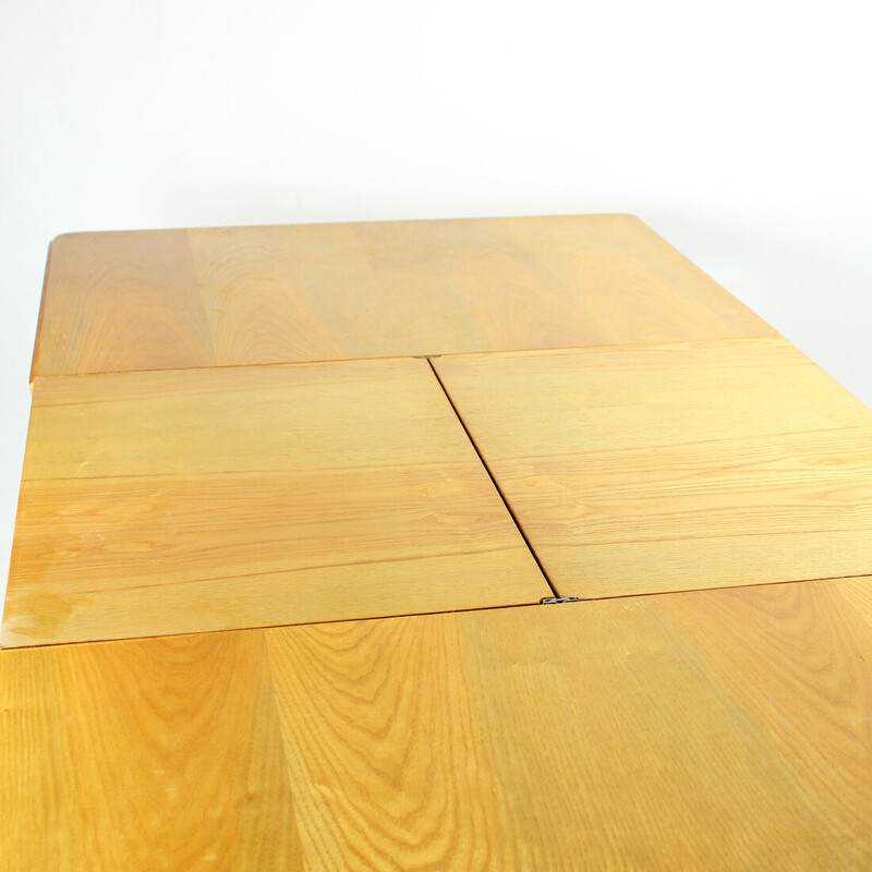 Vintage extendable dining table in ash wood for Mier, Czechoslovakia 1960