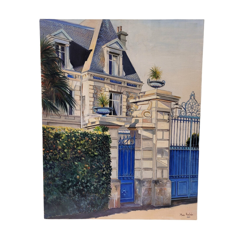 Paire de tableaux vintage « La casa de la Puerta Azul »