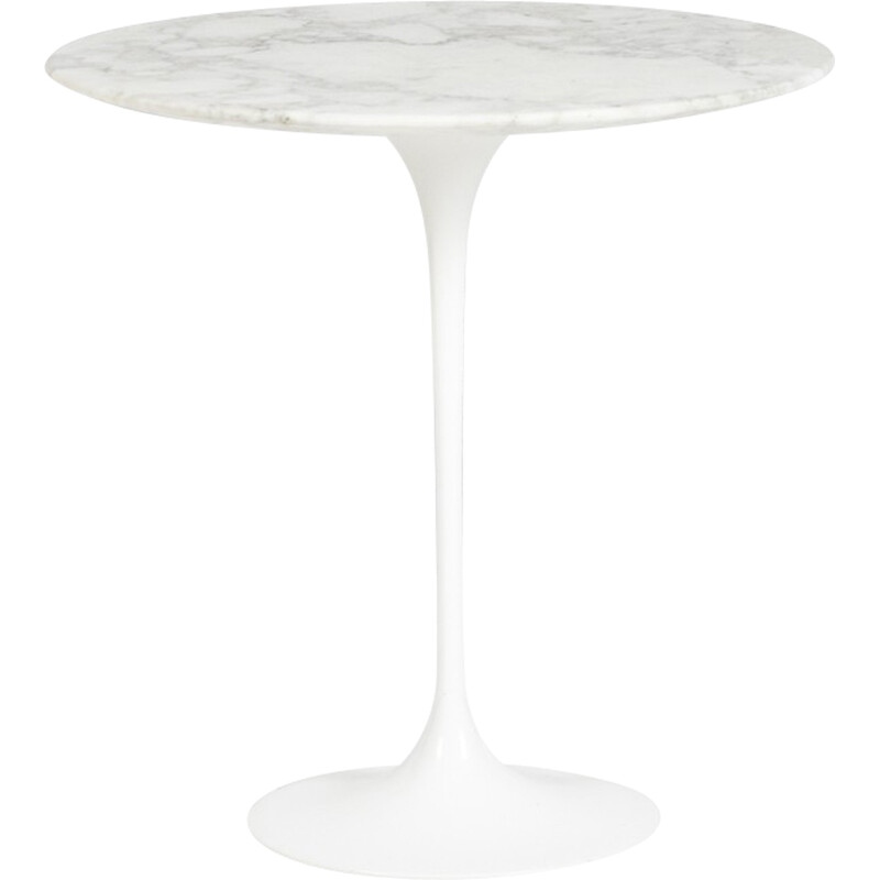 Tavolo vintage con piedistallo "Tulip" in marmo e alluminio fuso per Florence Knoll