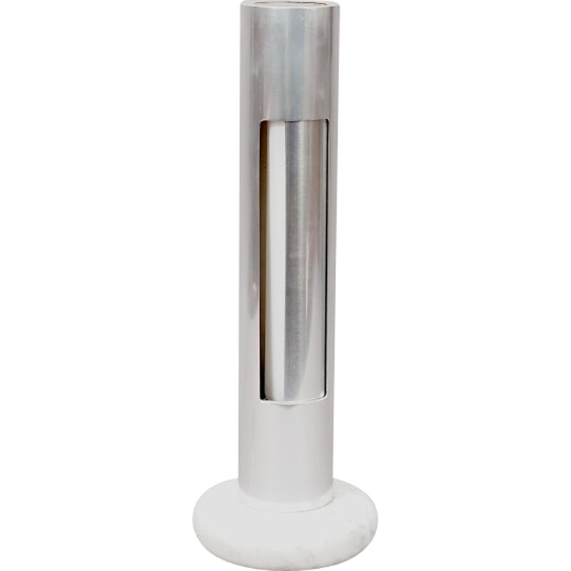 Vintage Morgana bedside lamp in aluminum and marble by Enrico Panzieri for Sormani, 1971