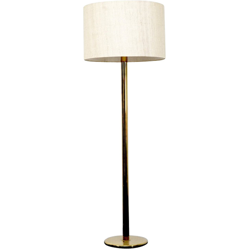 Vintage floor lamp in gold metal and  fabric, Germany 1970