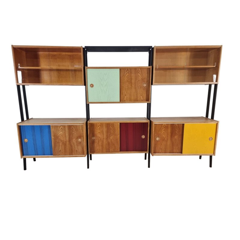 Set of 3 vintage modular wall units, 1970