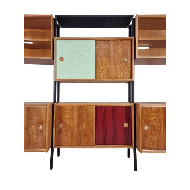 Set of 3 vintage modular wall units, 1970