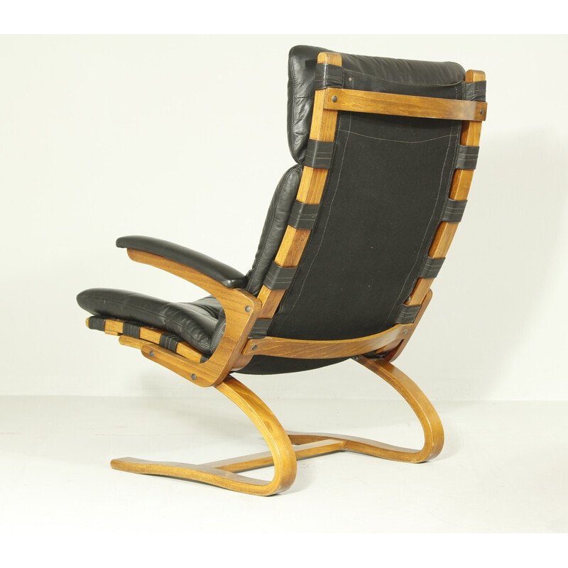 Vintage Siesta leather armchair by Ingmar Relling for Westnofa, 1960