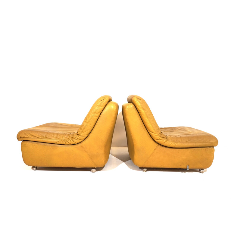 Vintage 2-sitziges modulares Ledersofa für Dreipunkt, 1970