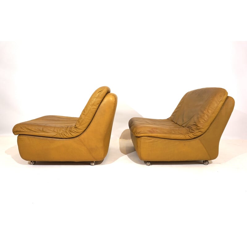 Canapé 2 places vintage modulable en cuir pour Dreipunkt, 1970