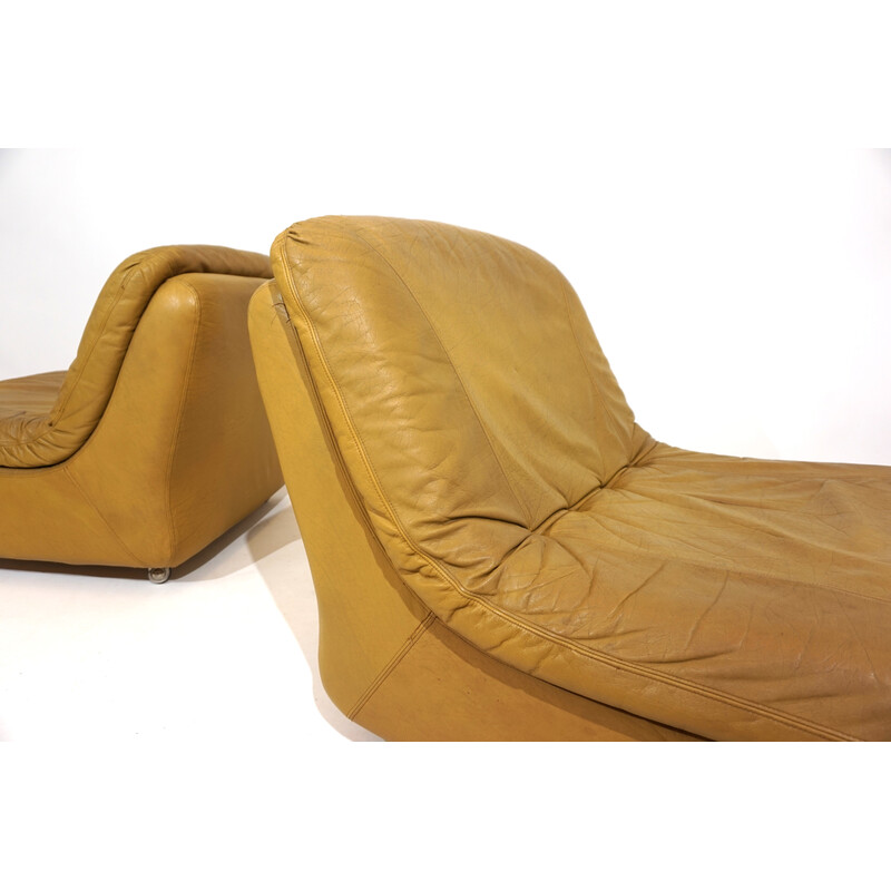 Vintage 2-seater modular leather sofa for Dreipunkt, 1970