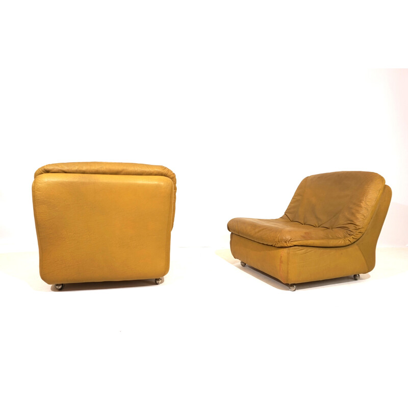 Vintage 2-sitziges modulares Ledersofa für Dreipunkt, 1970