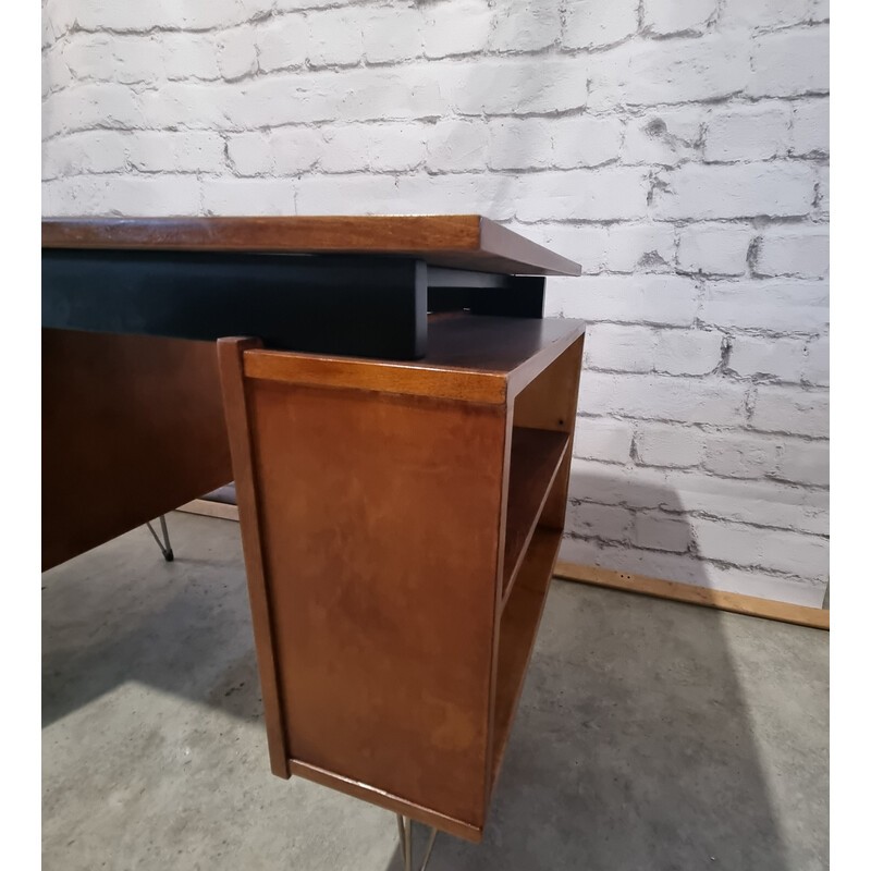 Vintage desk with 2 cabinets on metal legs by Cees Braakman for Pastoe, 1960