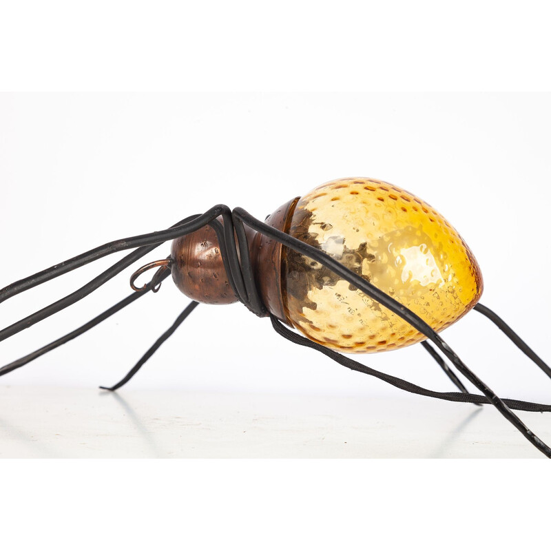 Vintage metal and glass wall lamp with a spider look, 1970