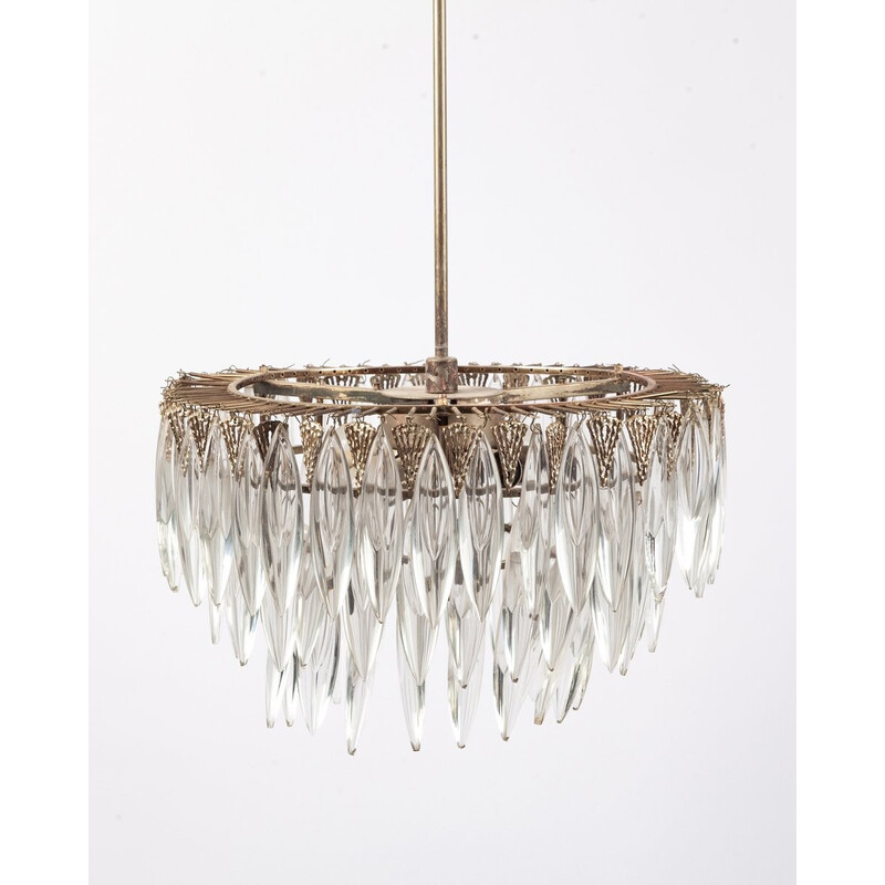 Vintage metal pendant lamp by Bakalowits and Söhne, 1960