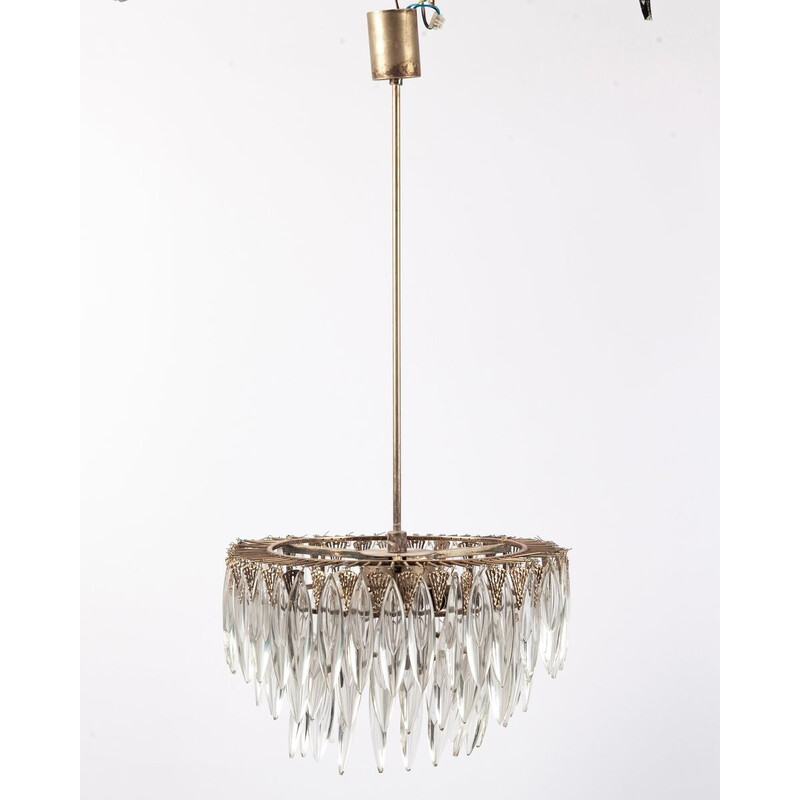 Vintage metal pendant lamp by Bakalowits and Söhne, 1960