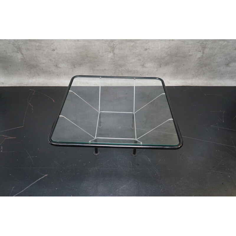 Vintage bronze and glass coffee table by Niels Bendtsen, Denmark 1970
