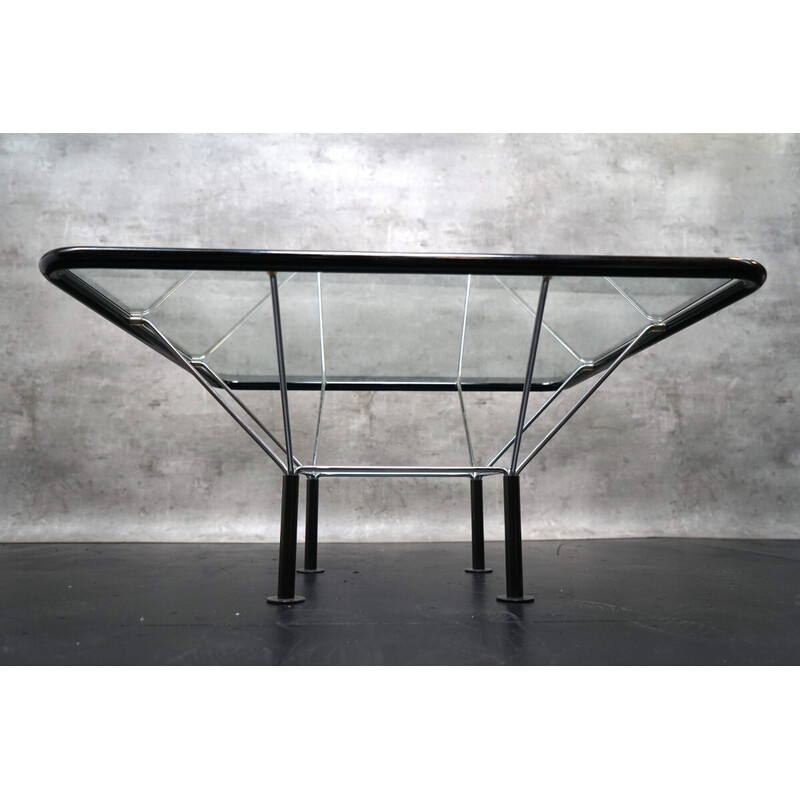 Vintage bronze and glass coffee table by Niels Bendtsen, Denmark 1970