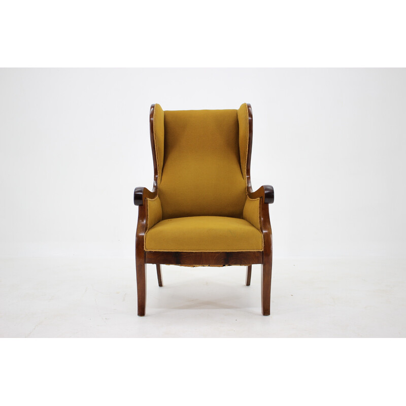 Vintage mahogany wingback armchair  by Frits Henningsen, Denmark 1940