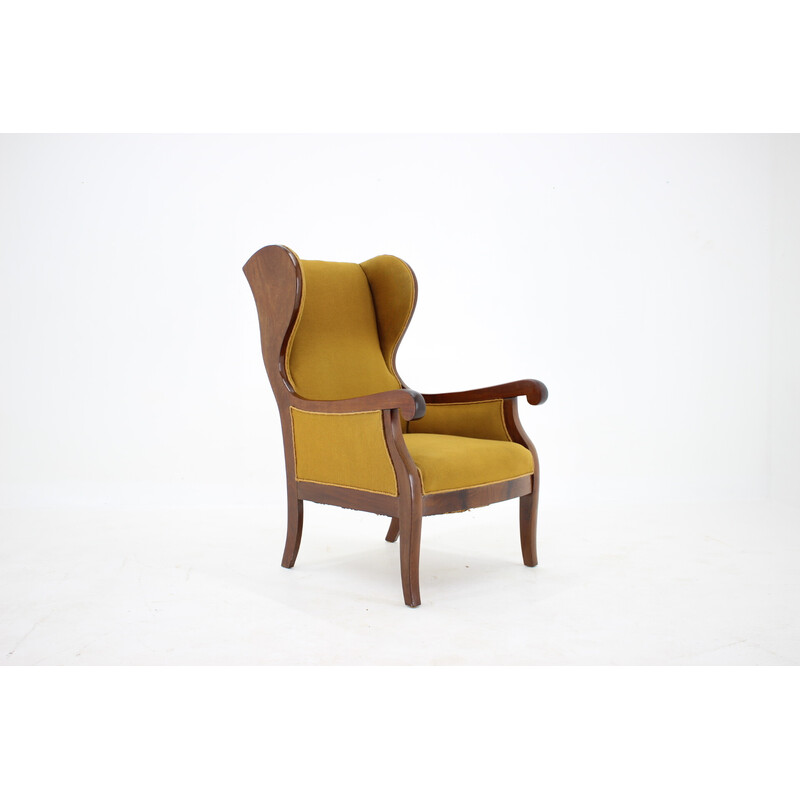 Vintage mahogany wingback armchair  by Frits Henningsen, Denmark 1940
