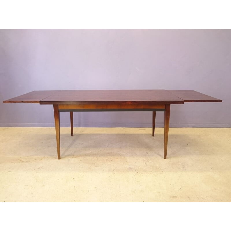 Rio Scandinavian rosewood dining table with extensions - 1950s
