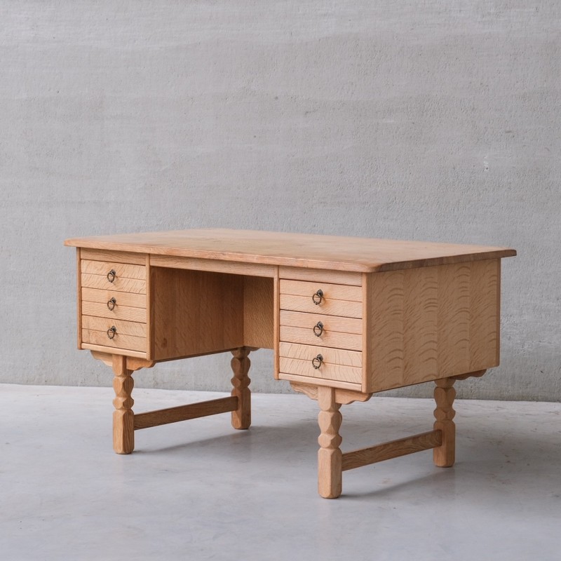 Vintage oak desk, Denmark 1960