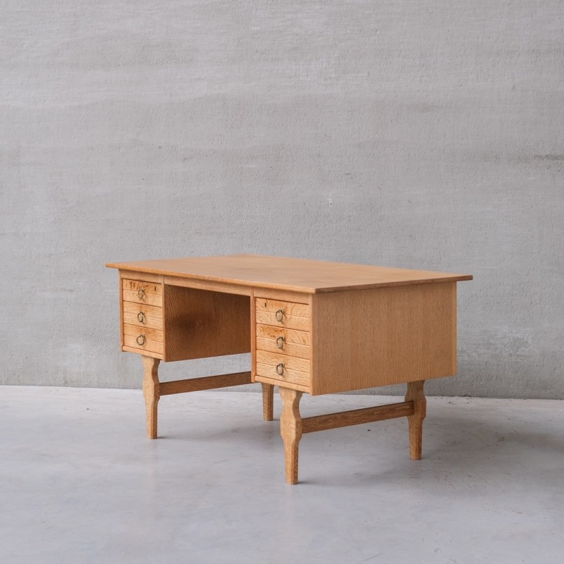 Vintage oak desk, Denmark 1960