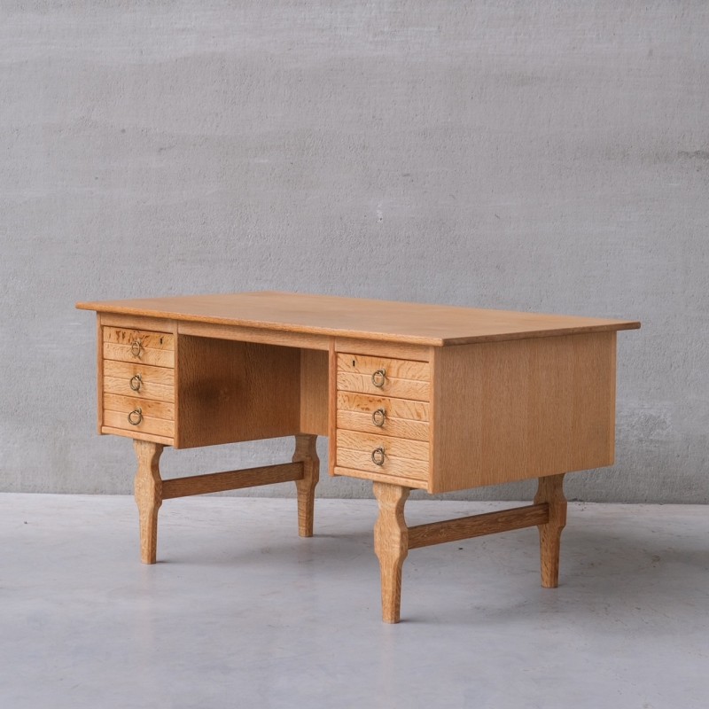 Vintage oak desk, Denmark 1960