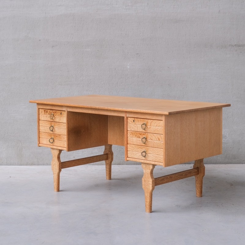 Vintage oak desk, Denmark 1960