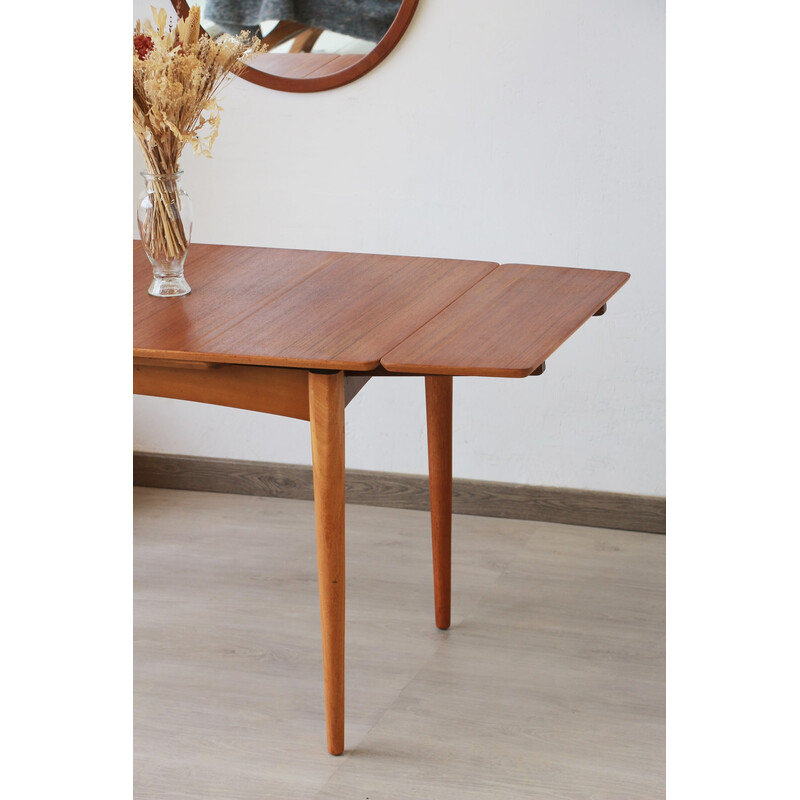 Vintage dining table with 2 extensions, Denmark 1960