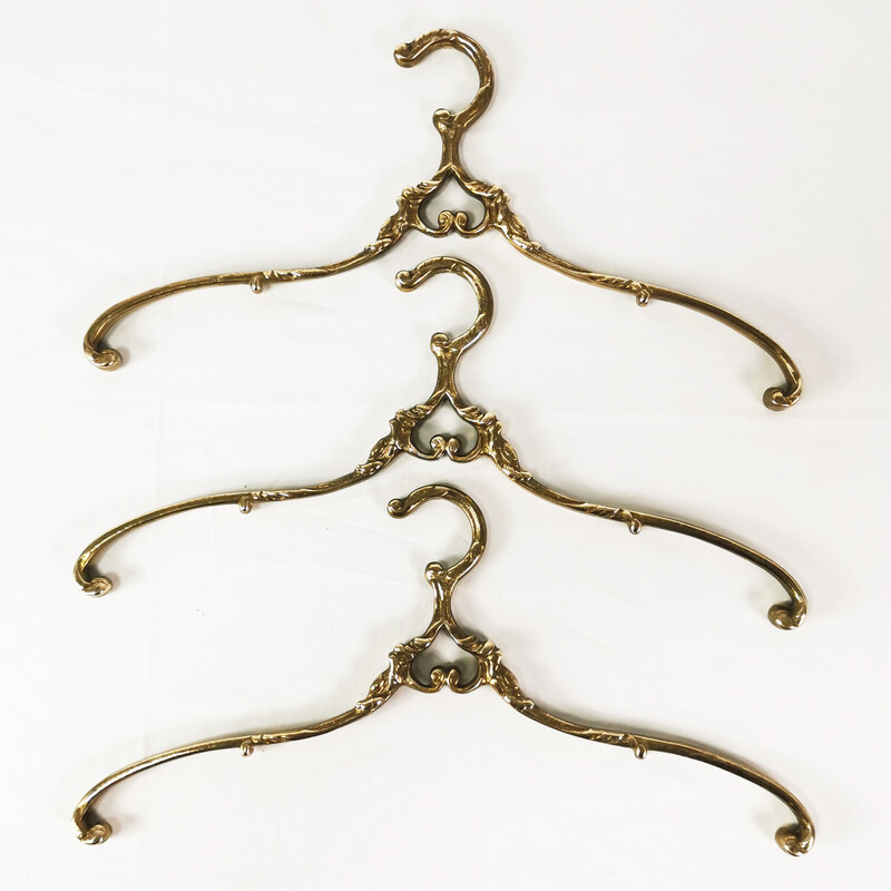 Set of 3 vintage brass hangers, Germany, 1960