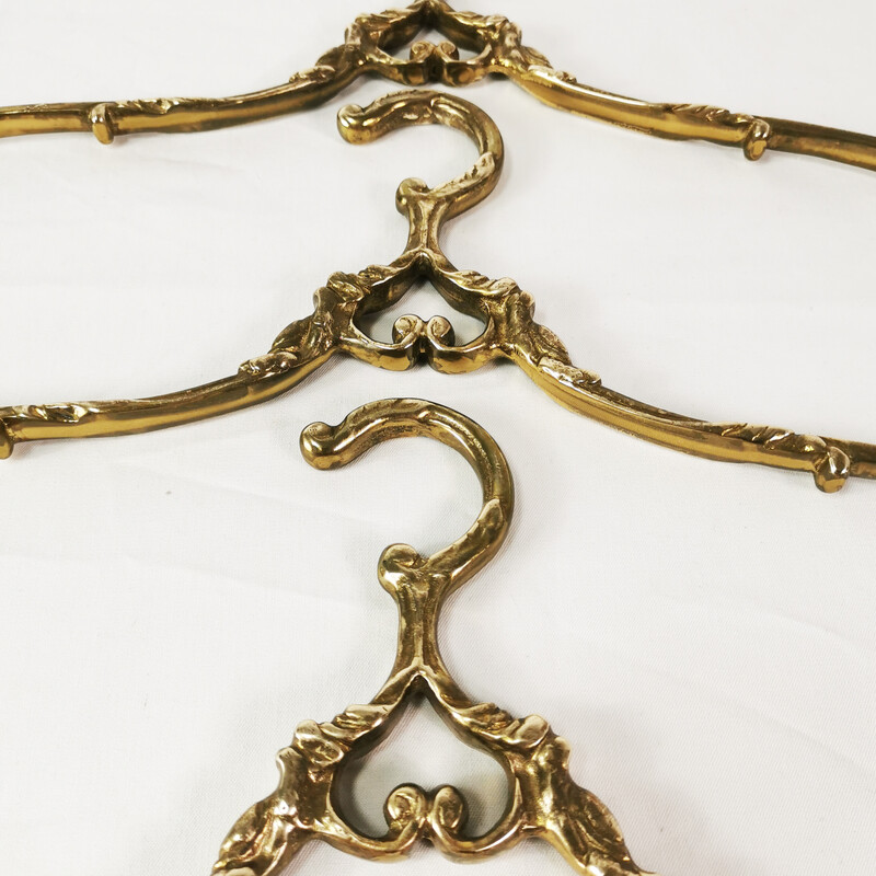 Set of 3 vintage brass hangers, Germany, 1960