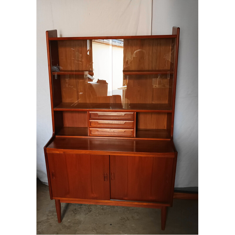 Vintage teak and glass secretary desk, 1960